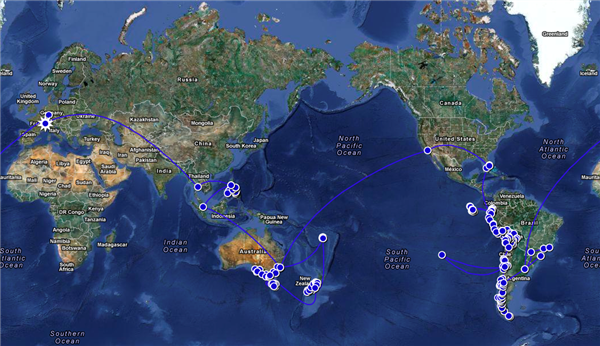 La carte du World Tour